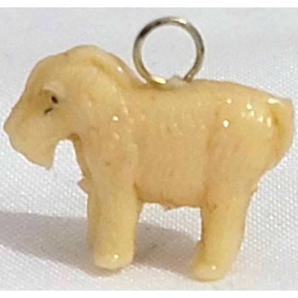 5 celluloid plastic animal toy CHARMS prizes lion giraffe penguin parrot goat - Picture 6 of 12